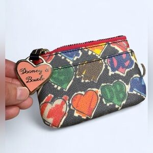 Dooney & Bourke Sweethearts Y2K Multicolor Heart Zip Card Pouch l